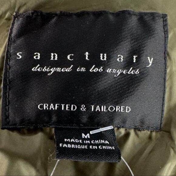 sanctuary White Sherpa Jacket with Green  size medium - Picture 5 of 7